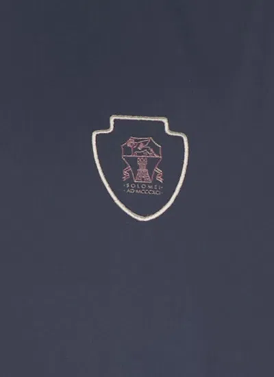 Brunello Cucinelli Sporty Blue Sleeveless Jacket With Contrasting Logo In Blue