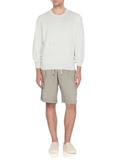 Brunello Cucinelli Linen Bermuda Shorts In Gray