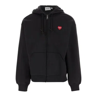 Carhartt Hooded Heart Ii Hartt Sweat Jacket In Black
