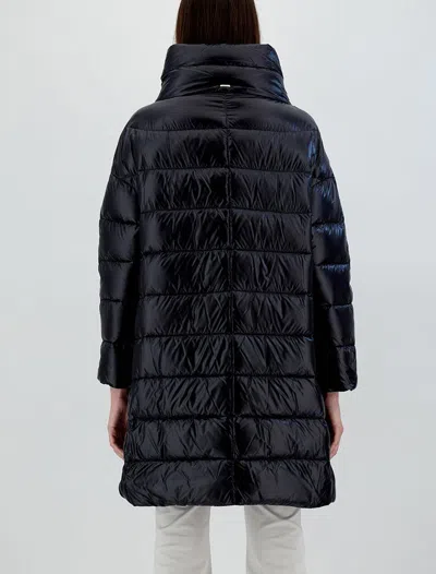 Herno Iconico Woman Puffer Midnight Blue Size 4 Polyamide In Black