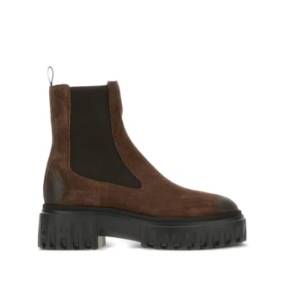 Hogan Chunky Sole Ankle Boots With Elastic Panels