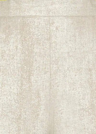 Antonelli Wide Leg Gold Linen Pants With Side Zip In White