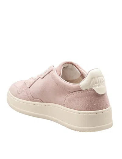 Autry Medalist Low Pink Suede Sneaker In Pink