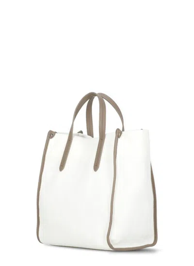 Brunello Cucinelli Rectangular Shoulder Bag In White