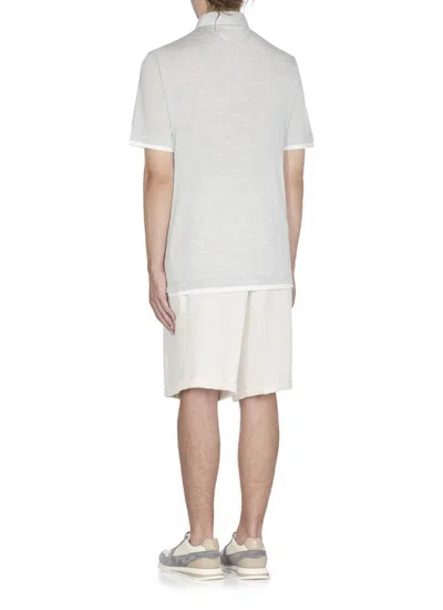 Brunello Cucinelli Silk And Cotton Three-button Polo Shirt In White