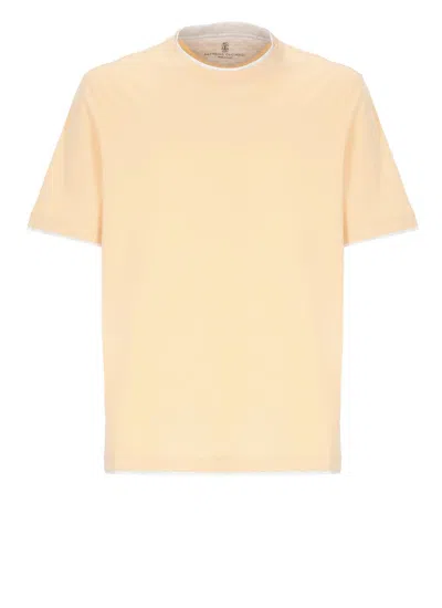 Brunello Cucinelli Relaxed-fit Cotton T-shirt With Contrasting Inserts