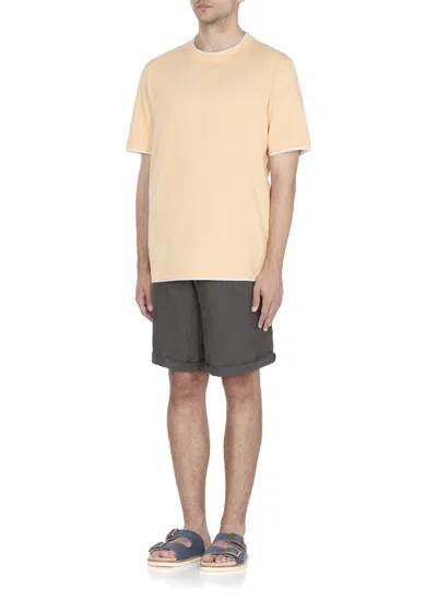Brunello Cucinelli Relaxed-fit Cotton T-shirt With Contrasting Inserts