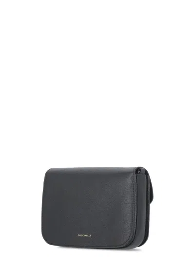 Coccinelle Black Leather Shoulder Bag In Black