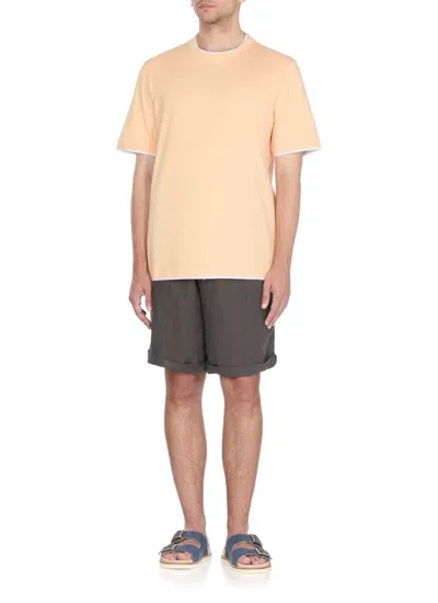 Brunello Cucinelli Relaxed-fit Cotton T-shirt With Contrasting Inserts