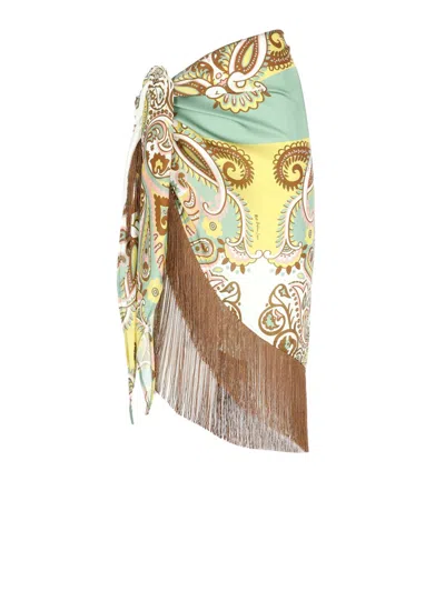 Miss Bikini Paisley Sarong In Green