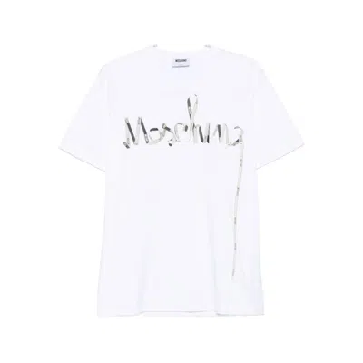 Moschino Couture Printed Cotton Tshirt In White