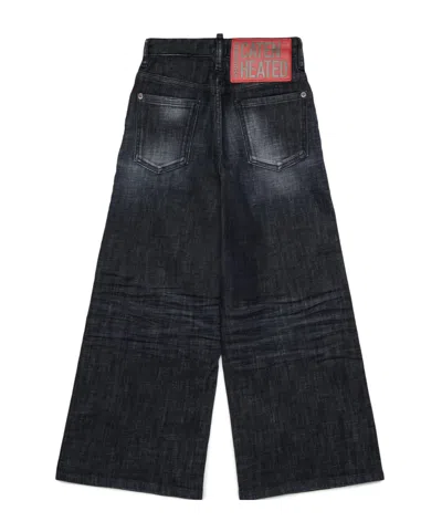 Dsquared2 Kids Traveller Distressed Jeans In Black