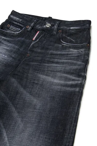 Dsquared2 Kids Traveller Distressed Jeans In Black