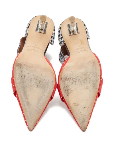 Pre-owned Malone Souliers Heart-buckle Pattern Pumps In Red
