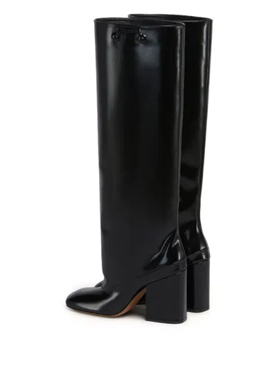 Marni Black Polished Leather Trunkaroo Knee-high Boots