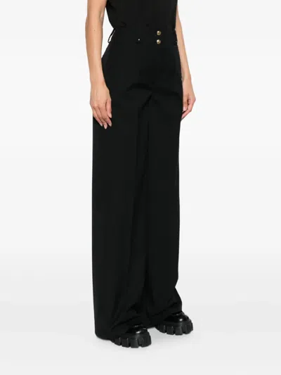 Moncler Pleated Wide-leg Trousers In Blue