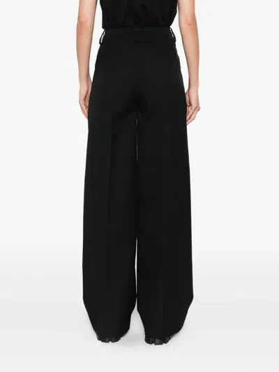 Moncler Pleated Wide-leg Trousers In Blue