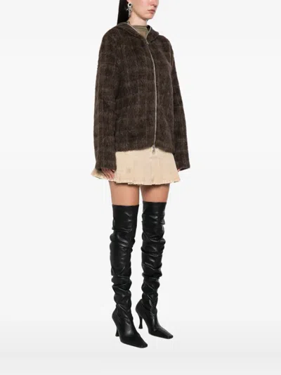 Our Legacy Checked Hooded Jacket In Brown