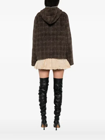 Our Legacy Checked Hooded Jacket In Brown