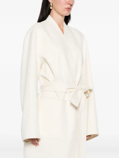 Rohe Belted Wrap Coat In Neutral