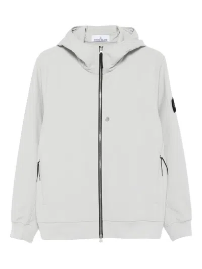 Stone Island Q100004 Hooded Zip-front Jacket In White