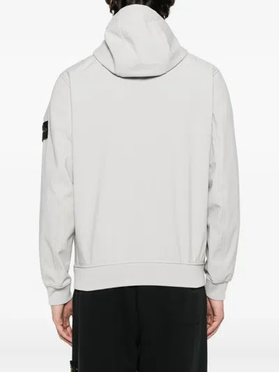 Stone Island Q100004 Hooded Zip-front Jacket In White