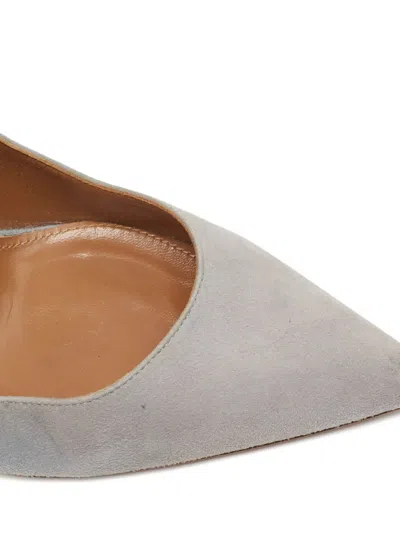 Pre-owned Aquazzura Suede Fringed Pumps In Gray