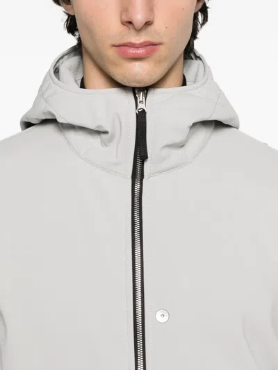 Stone Island Q100004 Hooded Zip-front Jacket In White