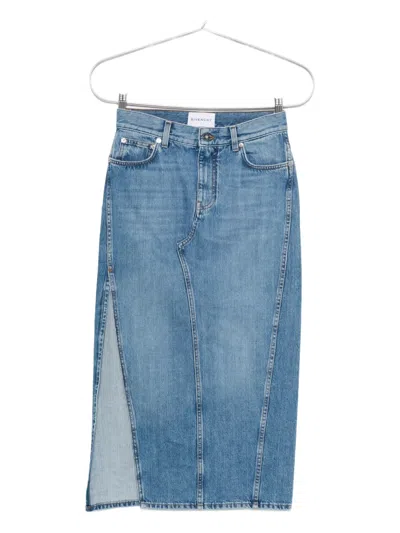 Givenchy Side-split Denim Mid-lenght Straight Skirt
