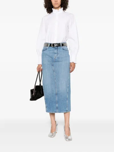 Givenchy Side-split Denim Mid-lenght Straight Skirt