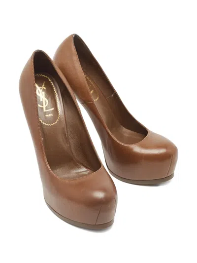 Pre-owned Saint Laurent Platform Leather Pumps