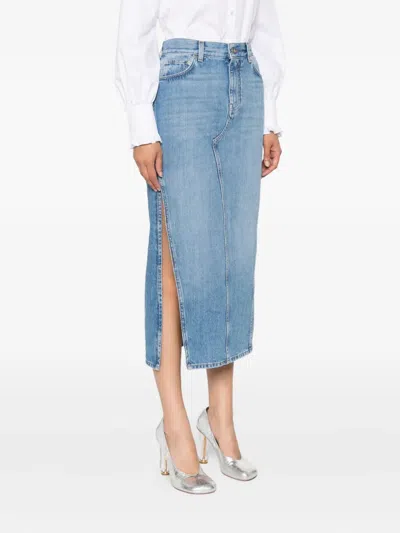 Givenchy Side-split Denim Mid-lenght Straight Skirt
