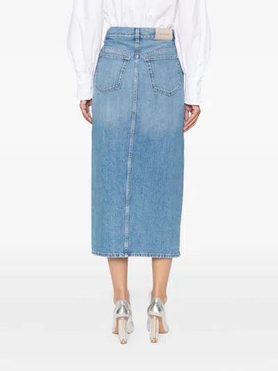 Givenchy Side-split Denim Mid-lenght Straight Skirt
