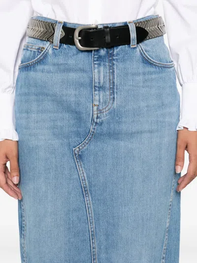 Givenchy Side-split Denim Mid-lenght Straight Skirt