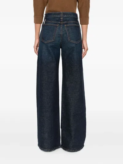 Khaite Dane High Waist Wide Leg Jeans In Blue