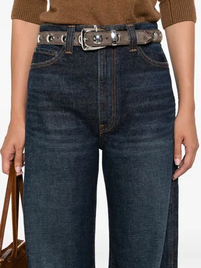 Khaite Dane High Waist Wide Leg Jeans In Blue