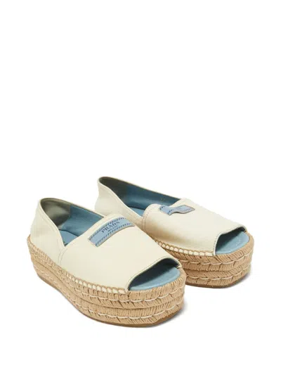 Pre-owned Prada 50mm Leather Platform Espadrilles