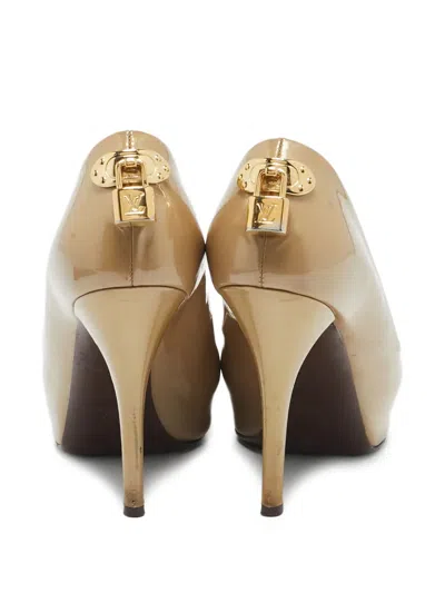 Pre-owned Louis Vuitton Leather Peep-toe Pumps In Gold