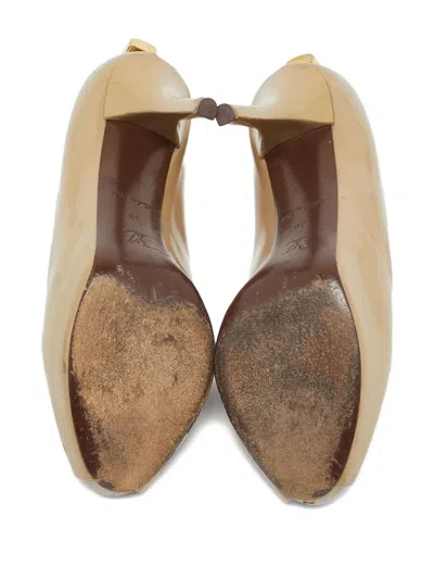 Pre-owned Louis Vuitton Leather Peep-toe Pumps In Gold