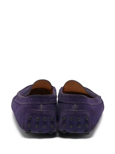 Pre-owned Tod's Vintage Suede Loafers In Purple