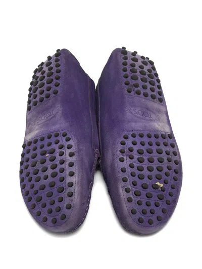 Pre-owned Tod's Vintage Suede Loafers In Purple