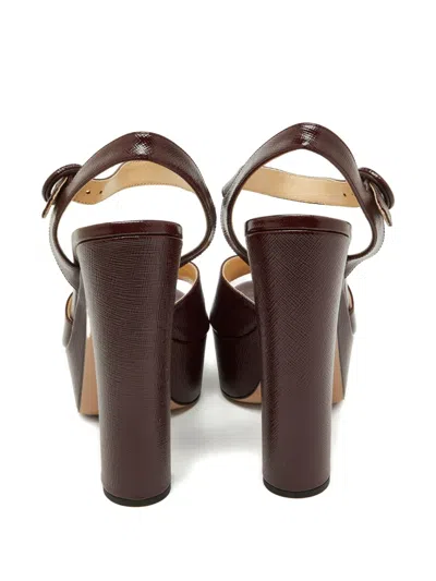 Pre-owned Prada 145mm Platform Ankle-strap Sandals