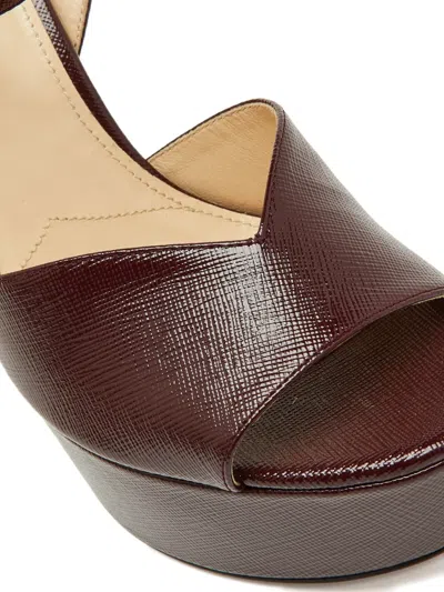 Pre-owned Prada 145mm Platform Ankle-strap Sandals