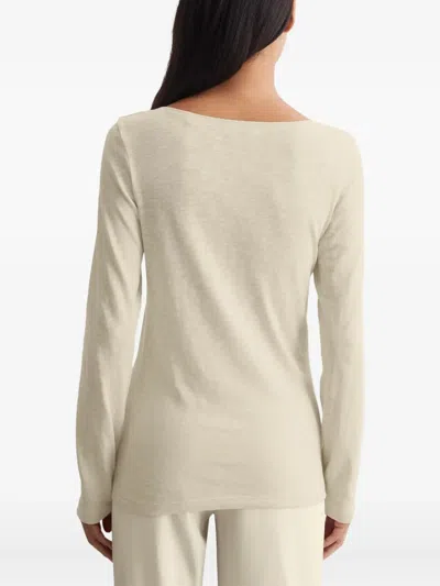 Marc O'polo Boat-neck Long-sleeve Top In Neutral