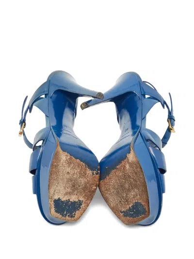 Pre-owned Saint Laurent 130mm T-bar Platform Sandals