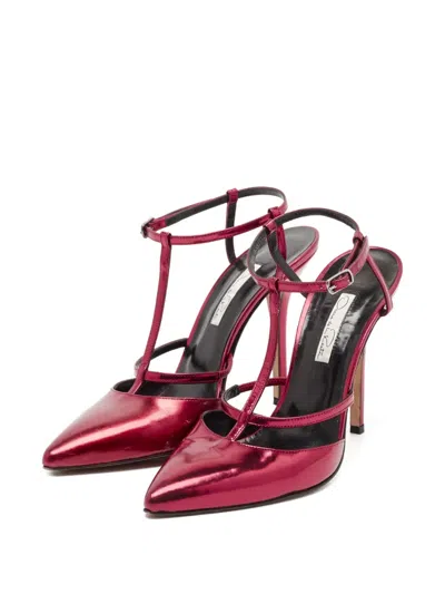 Pre-owned Oscar De La Renta 110mm Leather T-strap Pumps