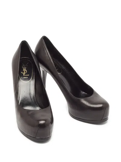 Pre-owned Saint Laurent Leather Heeled Pumps In Black