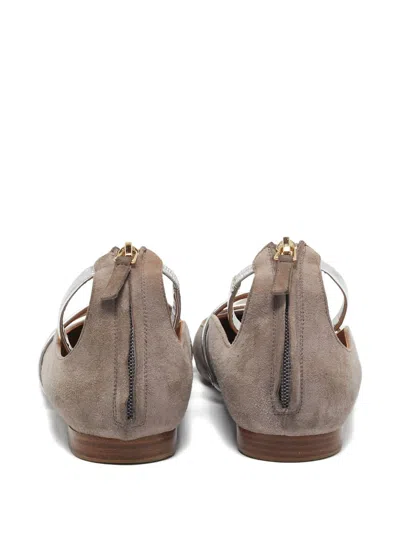 Pre-owned Malone Souliers 2024  Robyn Leather Flat Pumps In Gray
