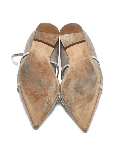 Pre-owned Malone Souliers 2024  Robyn Leather Flat Pumps In Gray