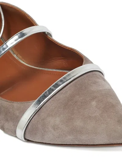 Pre-owned Malone Souliers 2024  Robyn Leather Flat Pumps In Gray